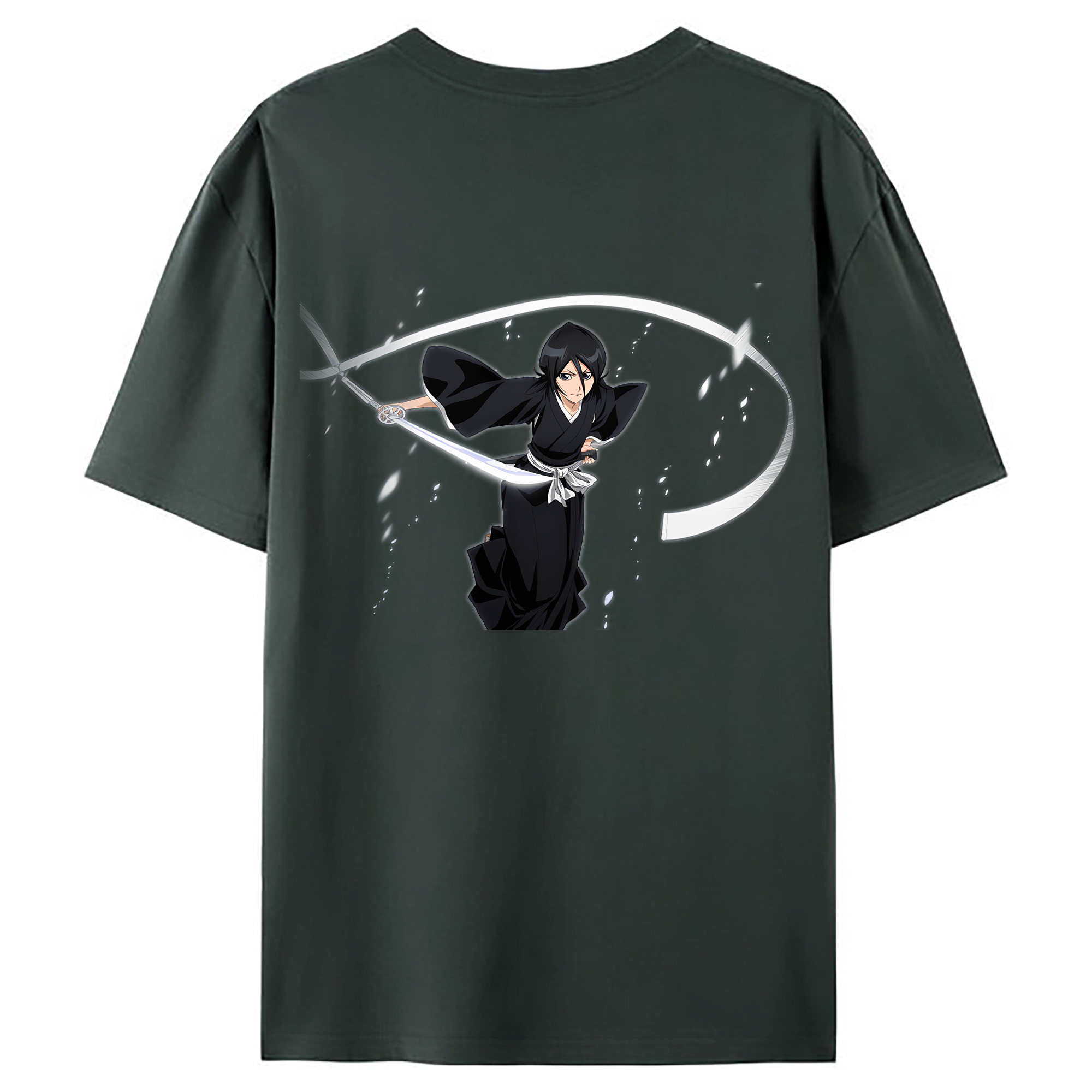 （画像用） ブリーチ 朽木ルキア BLEACH Kuchiki Rukia 綿100％ メンズ半袖Tシャツ（バックプリント） 通気性